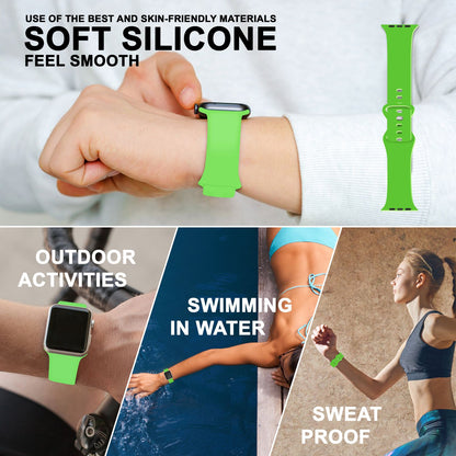 NALIA Silikon Smart-Watch Ersatzarmband kompatibel mit Apple Watch Armband Ultra/SE & Series 8/7/6/5/4/3/2/1, 42mm 44mm 45mm 49mm, iWatch Fitnessuhr Sportarmband Damen & Herren