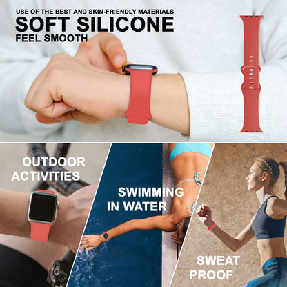 NALIA Silikon Smart-Watch Ersatzarmband kompatibel mit Apple Watch Armband Ultra/SE & Series 8/7/6/5/4/3/2/1, 42mm 44mm 45mm 49mm, iWatch Fitnessuhr Sportarmband Damen & Herren