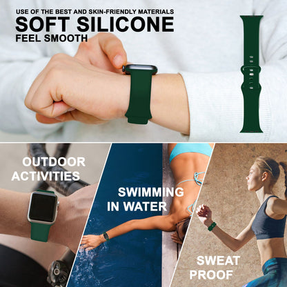 NALIA Silikon Smart-Watch Ersatzarmband kompatibel mit Apple Watch Armband Ultra/SE & Series 8/7/6/5/4/3/2/1, 42mm 44mm 45mm 49mm, iWatch Fitnessuhr Sportarmband Damen & Herren