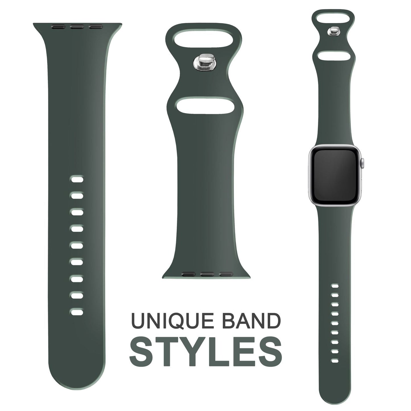 NALIA Silikon Smart-Watch Ersatzarmband kompatibel mit Apple Watch Armband Ultra/SE & Series 8/7/6/5/4/3/2/1, 42mm 44mm 45mm 49mm, iWatch Fitnessuhr Sportarmband Damen & Herren
