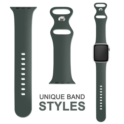 NALIA Silikon Smart-Watch Ersatzarmband kompatibel mit Apple Watch Armband Ultra/SE & Series 8/7/6/5/4/3/2/1, 42mm 44mm 45mm 49mm, iWatch Fitnessuhr Sportarmband Damen & Herren
