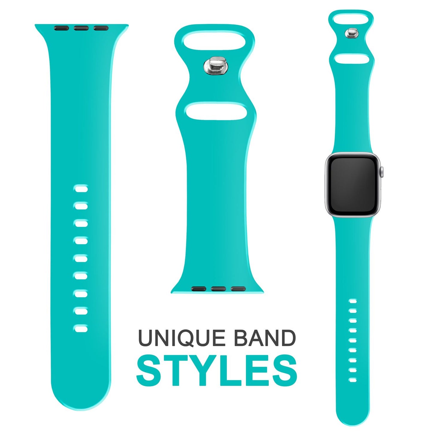 NALIA Silikon Smart-Watch Ersatzarmband kompatibel mit Apple Watch Armband Ultra/SE & Series 8/7/6/5/4/3/2/1, 42mm 44mm 45mm 49mm, iWatch Fitnessuhr Sportarmband Damen & Herren