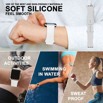 NALIA Silikon Smart-Watch Ersatzarmband kompatibel mit Apple Watch Armband Ultra/SE & Series 8/7/6/5/4/3/2/1, 42mm 44mm 45mm 49mm, iWatch Fitnessuhr Sportarmband Damen & Herren