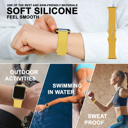 NALIA Silikon Smart-Watch Ersatzarmband kompatibel mit Apple Watch Armband Ultra/SE & Series 8/7/6/5/4/3/2/1, 42mm 44mm 45mm 49mm, iWatch Fitnessuhr Sportarmband Damen & Herren