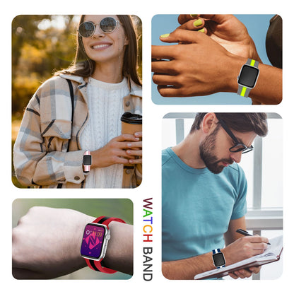 NALIA Gestreiftes Silikon Smart-Watch Ersatzarmband kompatibel mit Apple Watch Armband SE & Series 8/7/6/5/4/3/2/1, 38mm 40mm 41mm, iWatch Fitnessarmband Damen & Herren