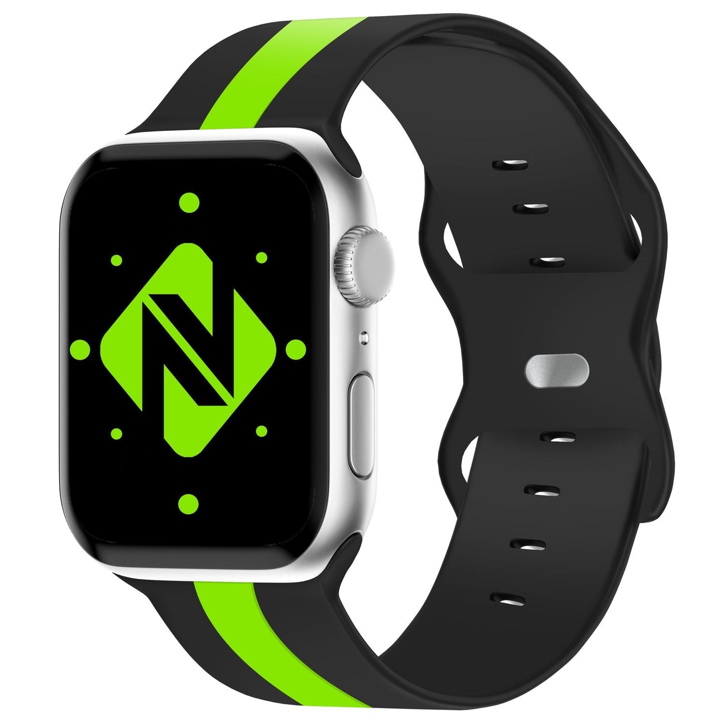 NALIA Gestreiftes Silikon Smart-Watch Ersatzarmband kompatibel mit Apple Watch Armband SE & Series 8/7/6/5/4/3/2/1, 38mm 40mm 41mm, iWatch Fitnessarmband Damen & Herren