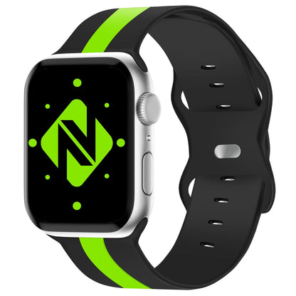NALIA Gestreiftes Silikon Smart-Watch Ersatzarmband kompatibel mit Apple Watch Armband SE & Series 8/7/6/5/4/3/2/1, 38mm 40mm 41mm, iWatch Fitnessarmband Damen & Herren