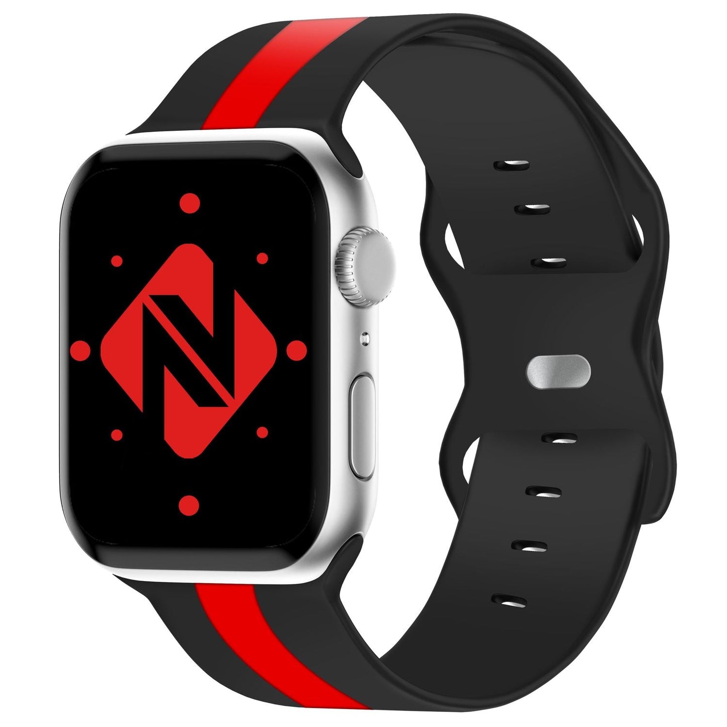 NALIA Gestreiftes Silikon Smart-Watch Ersatzarmband kompatibel mit Apple Watch Armband SE & Series 8/7/6/5/4/3/2/1, 38mm 40mm 41mm, iWatch Fitnessarmband Damen & Herren