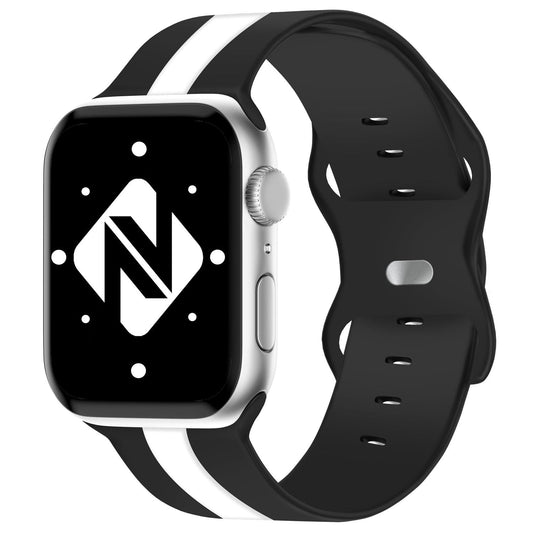 NALIA Gestreiftes Silikon Smart-Watch Ersatzarmband kompatibel mit Apple Watch Armband SE & Series 8/7/6/5/4/3/2/1, 38mm 40mm 41mm, iWatch Fitnessarmband Damen & Herren