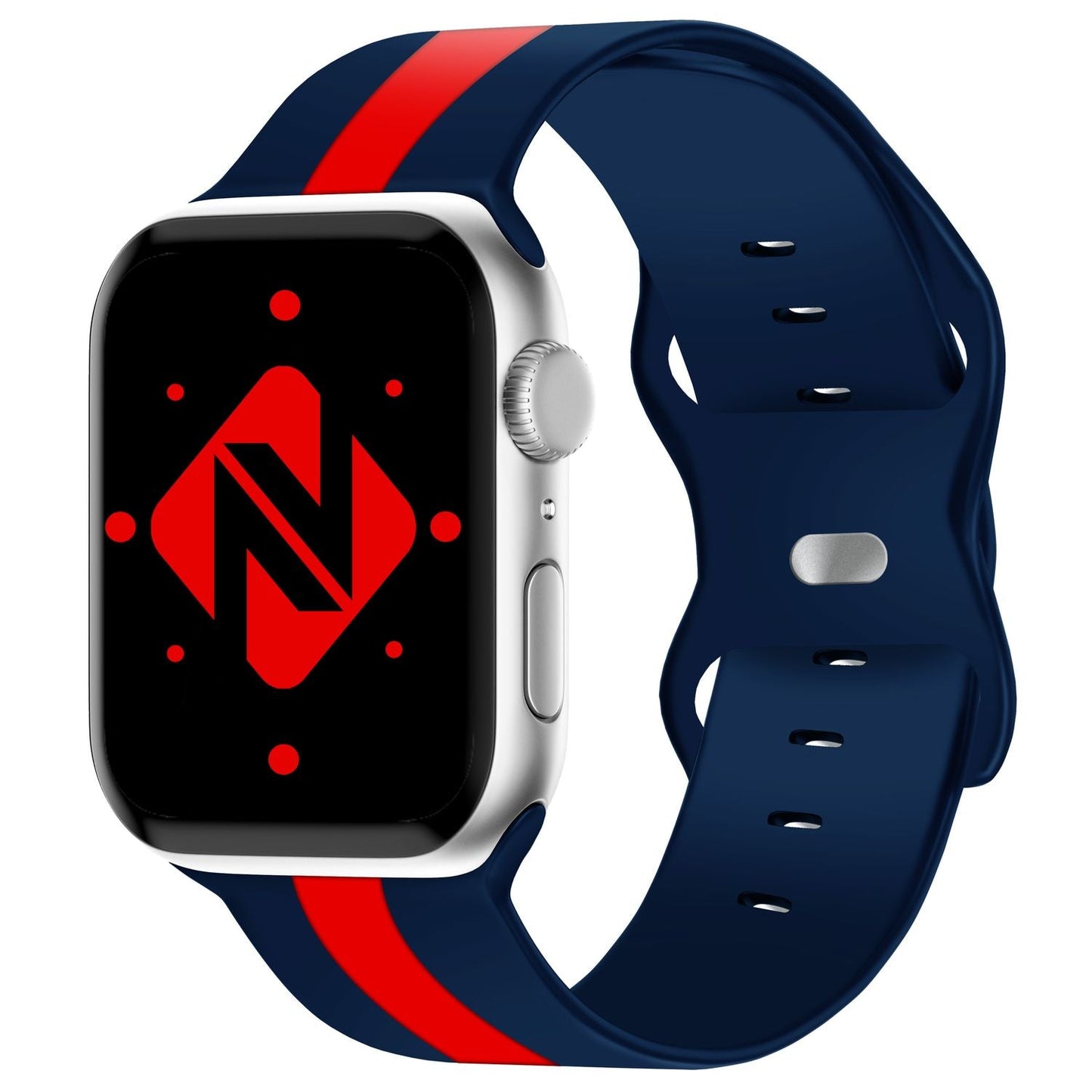 NALIA Gestreiftes Silikon Smart-Watch Ersatzarmband kompatibel mit Apple Watch Armband SE & Series 8/7/6/5/4/3/2/1, 38mm 40mm 41mm, iWatch Fitnessarmband Damen & Herren