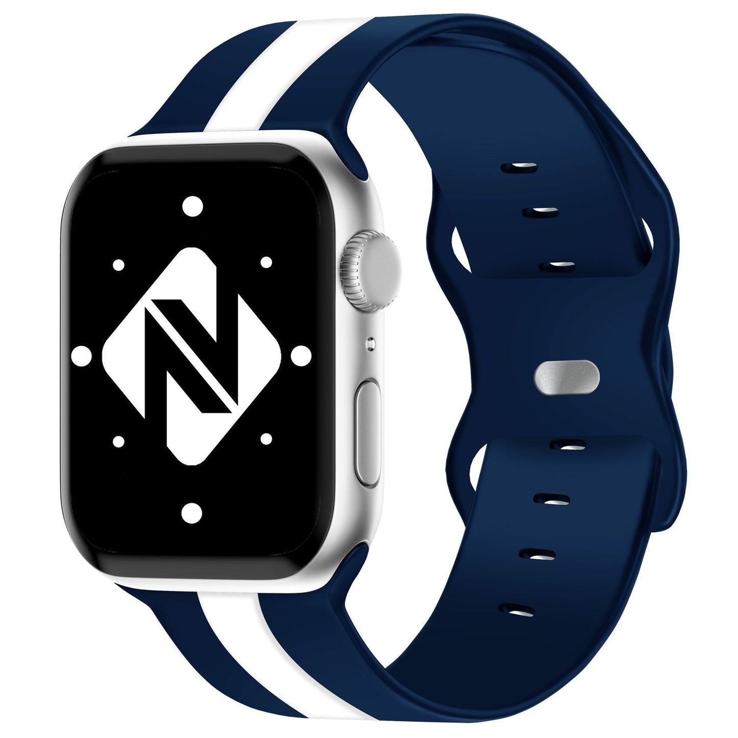 NALIA Gestreiftes Silikon Smart-Watch Ersatzarmband kompatibel mit Apple Watch Armband SE & Series 8/7/6/5/4/3/2/1, 38mm 40mm 41mm, iWatch Fitnessarmband Damen & Herren