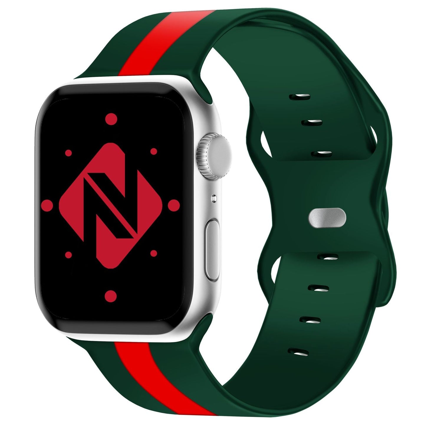 NALIA Gestreiftes Silikon Smart-Watch Ersatzarmband kompatibel mit Apple Watch Armband SE & Series 8/7/6/5/4/3/2/1, 38mm 40mm 41mm, iWatch Fitnessarmband Damen & Herren