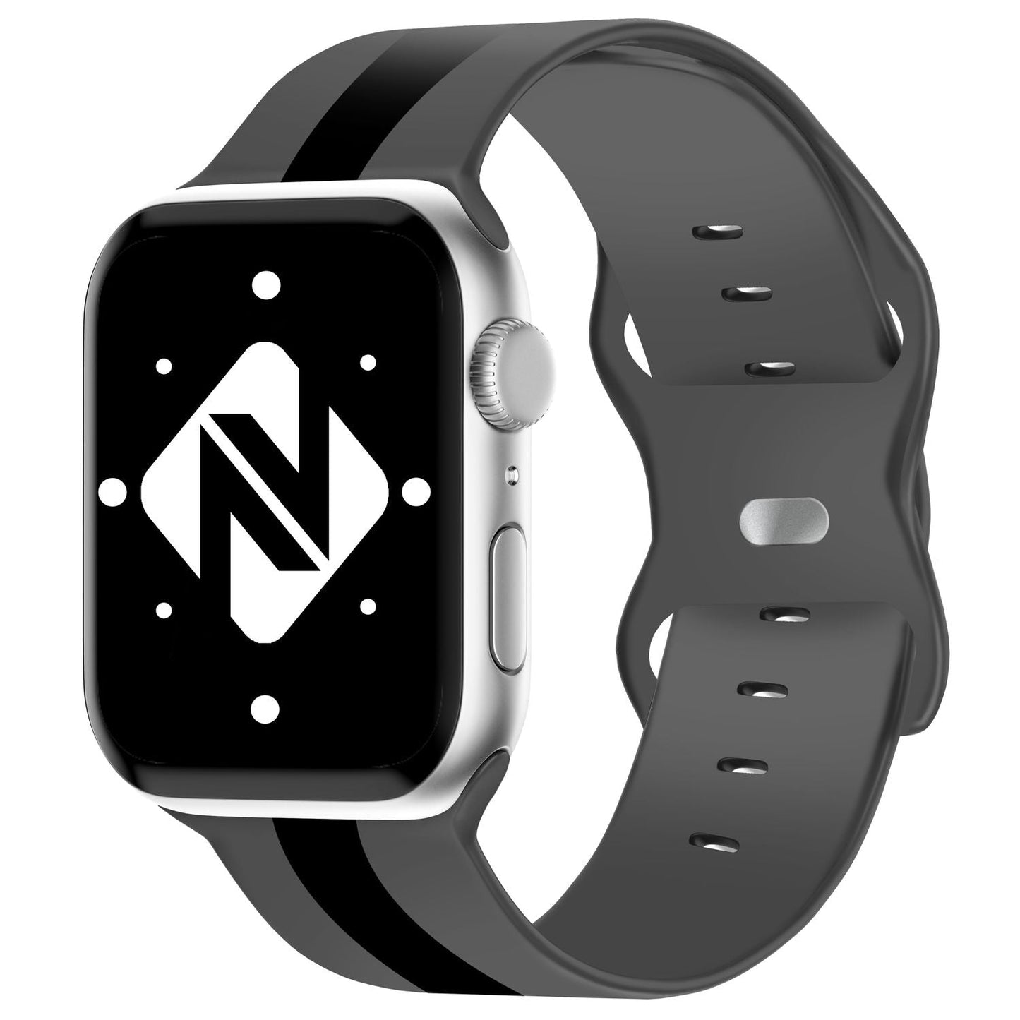 NALIA Gestreiftes Silikon Smart-Watch Ersatzarmband kompatibel mit Apple Watch Armband SE & Series 8/7/6/5/4/3/2/1, 38mm 40mm 41mm, iWatch Fitnessarmband Damen & Herren