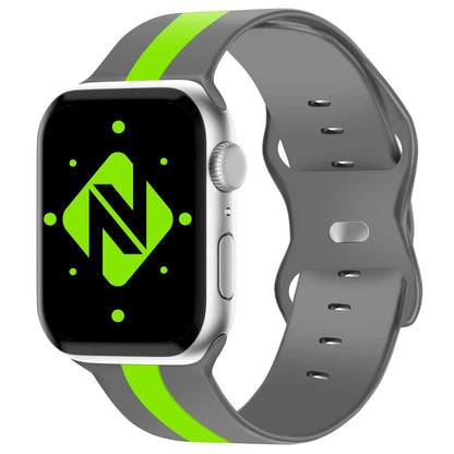 NALIA Gestreiftes Silikon Smart-Watch Ersatzarmband kompatibel mit Apple Watch Armband SE & Series 8/7/6/5/4/3/2/1, 38mm 40mm 41mm, iWatch Fitnessarmband Damen & Herren