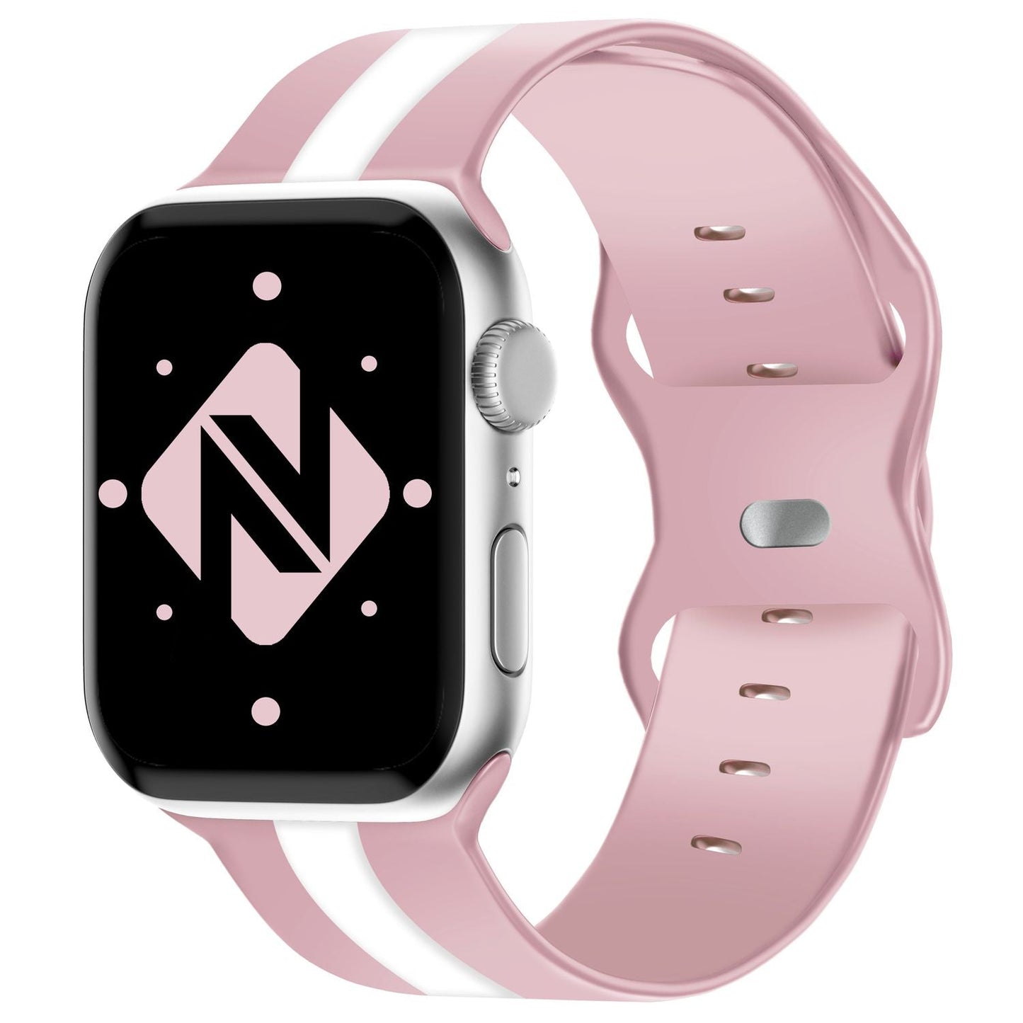 NALIA Gestreiftes Silikon Smart-Watch Ersatzarmband kompatibel mit Apple Watch Armband SE & Series 8/7/6/5/4/3/2/1, 38mm 40mm 41mm, iWatch Fitnessarmband Damen & Herren