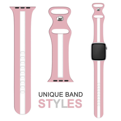 NALIA Gestreiftes Silikon Smart-Watch Ersatzarmband kompatibel mit Apple Watch Armband SE & Series 8/7/6/5/4/3/2/1, 38mm 40mm 41mm, iWatch Fitnessarmband Damen & Herren