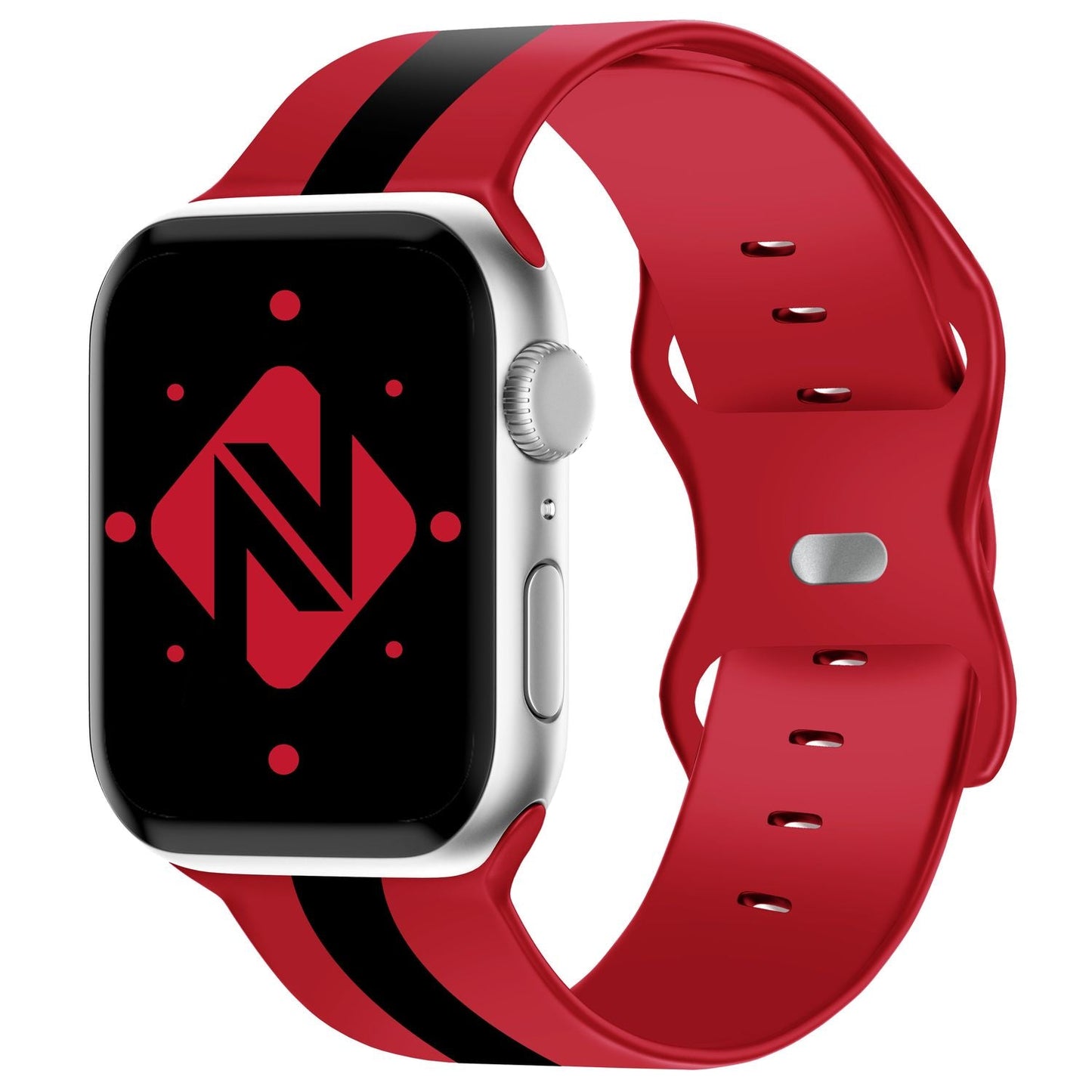 NALIA Gestreiftes Silikon Smart-Watch Ersatzarmband kompatibel mit Apple Watch Armband SE & Series 8/7/6/5/4/3/2/1, 38mm 40mm 41mm, iWatch Fitnessarmband Damen & Herren
