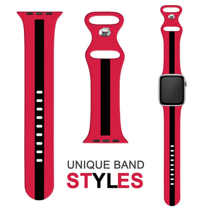 NALIA Gestreiftes Silikon Smart-Watch Ersatzarmband kompatibel mit Apple Watch Armband SE & Series 8/7/6/5/4/3/2/1, 38mm 40mm 41mm, iWatch Fitnessarmband Damen & Herren