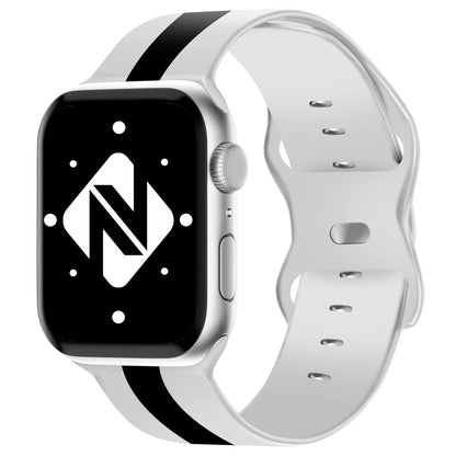 NALIA Gestreiftes Silikon Smart-Watch Ersatzarmband kompatibel mit Apple Watch Armband SE & Series 8/7/6/5/4/3/2/1, 38mm 40mm 41mm, iWatch Fitnessarmband Damen & Herren