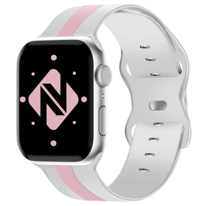 NALIA Gestreiftes Silikon Smart-Watch Ersatzarmband kompatibel mit Apple Watch Armband SE & Series 8/7/6/5/4/3/2/1, 38mm 40mm 41mm, iWatch Fitnessarmband Damen & Herren