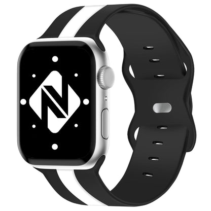 NALIA Gestreiftes Silikon Smart-Watch Ersatzarmband kompatibel mit Apple Watch Armband Ultra/SE & Series 8/7/6/5/4/3/2/1, 42 44 45 49mm, iWatch Fitnessarmband Damen & Herren
