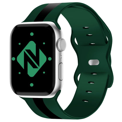 NALIA Gestreiftes Silikon Smart-Watch Ersatzarmband kompatibel mit Apple Watch Armband Ultra/SE & Series 8/7/6/5/4/3/2/1, 42 44 45 49mm, iWatch Fitnessarmband Damen & Herren