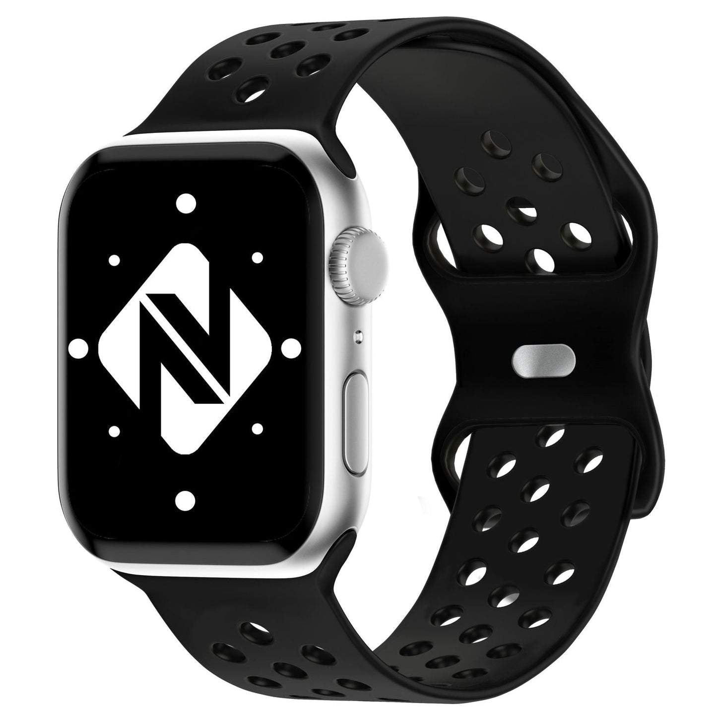 NALIA Gelochtes Silikon Smart-Watch Ersatzarmband kompatibel mit Apple Watch Armband Ultra/SE & Series 8/7/6/5/4/3/2/1, 42mm 44mm 45mm 49mm, iWatch Fitnessarmband Damen & Herren