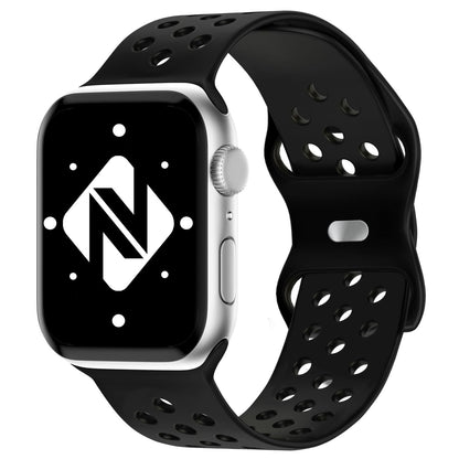 NALIA Gelochtes Silikon Smart-Watch Ersatzarmband kompatibel mit Apple Watch Armband Ultra/SE & Series 8/7/6/5/4/3/2/1, 42mm 44mm 45mm 49mm, iWatch Fitnessarmband Damen & Herren
