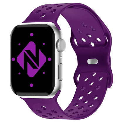 NALIA Gelochtes Silikon Smart-Watch Ersatzarmband kompatibel mit Apple Watch Armband Ultra/SE & Series 8/7/6/5/4/3/2/1, 42mm 44mm 45mm 49mm, iWatch Fitnessarmband Damen & Herren