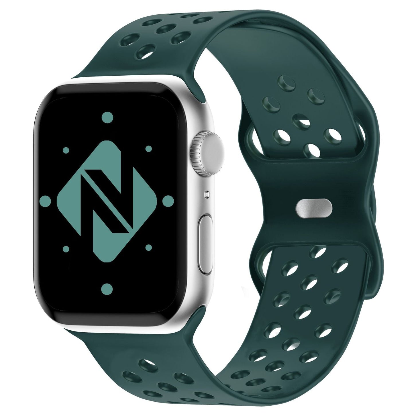 NALIA Gelochtes Silikon Smart-Watch Ersatzarmband kompatibel mit Apple Watch Armband Ultra/SE & Series 8/7/6/5/4/3/2/1, 42mm 44mm 45mm 49mm, iWatch Fitnessarmband Damen & Herren