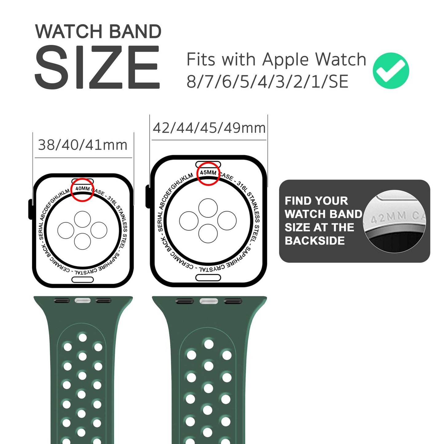 NALIA Gelochtes Silikon Smart-Watch Ersatzarmband kompatibel mit Apple Watch Armband Ultra/SE & Series 8/7/6/5/4/3/2/1, 42mm 44mm 45mm 49mm, iWatch Fitnessarmband Damen & Herren