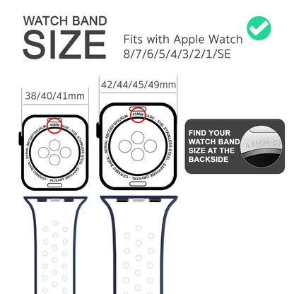 NALIA Silikon Smart Watch Armband Airflow-Löcher kompatibel mit Apple Watch Armband SE & Series 8/7/6/5/4/3/2/1, 38mm 40mm 41mm, iWatch Sport-Band Damen Herren