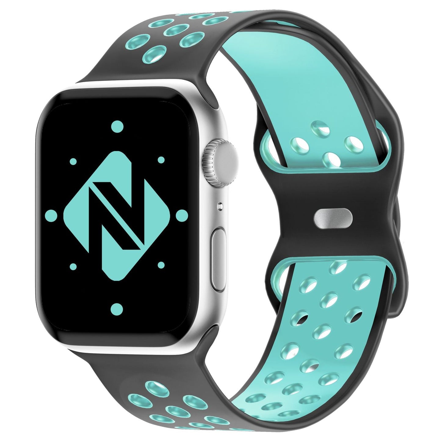 NALIA Silikon Smart Watch Armband Airflow-Löcher kompatibel mit Apple Watch Armband SE & Series 8/7/6/5/4/3/2/1, 38mm 40mm 41mm, iWatch Sport-Band Damen Herren