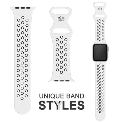 NALIA Silikon Smart Watch Armband Airflow-Löcher kompatibel mit Apple Watch Armband SE & Series 8/7/6/5/4/3/2/1, 38mm 40mm 41mm, iWatch Sport-Band Damen Herren