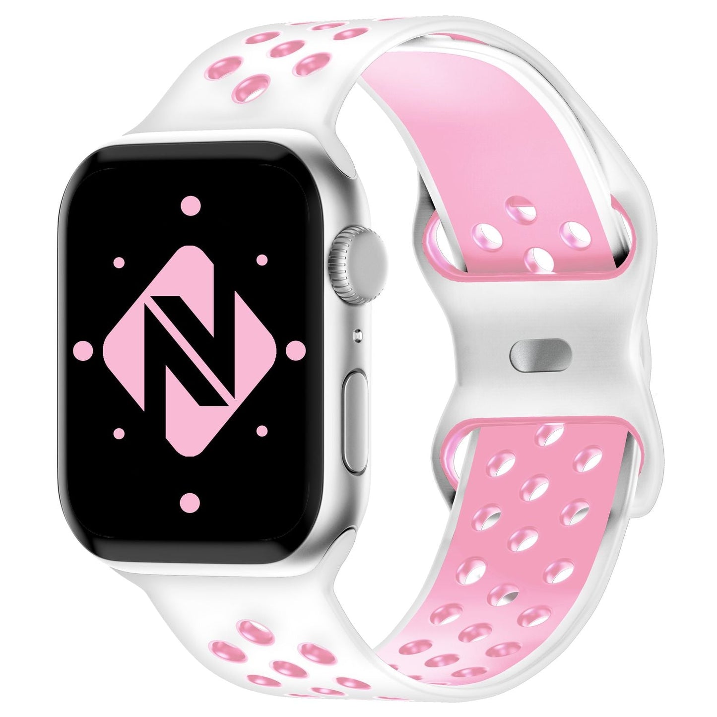 NALIA Silikon Smart Watch Armband Airflow-Löcher kompatibel mit Apple Watch Armband SE & Series 8/7/6/5/4/3/2/1, 38mm 40mm 41mm, iWatch Sport-Band Damen Herren