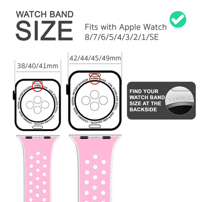 NALIA Silikon Smart Watch Armband Airflow-Löcher kompatibel mit Apple Watch Armband SE & Series 8/7/6/5/4/3/2/1, 38mm 40mm 41mm, iWatch Sport-Band Damen Herren