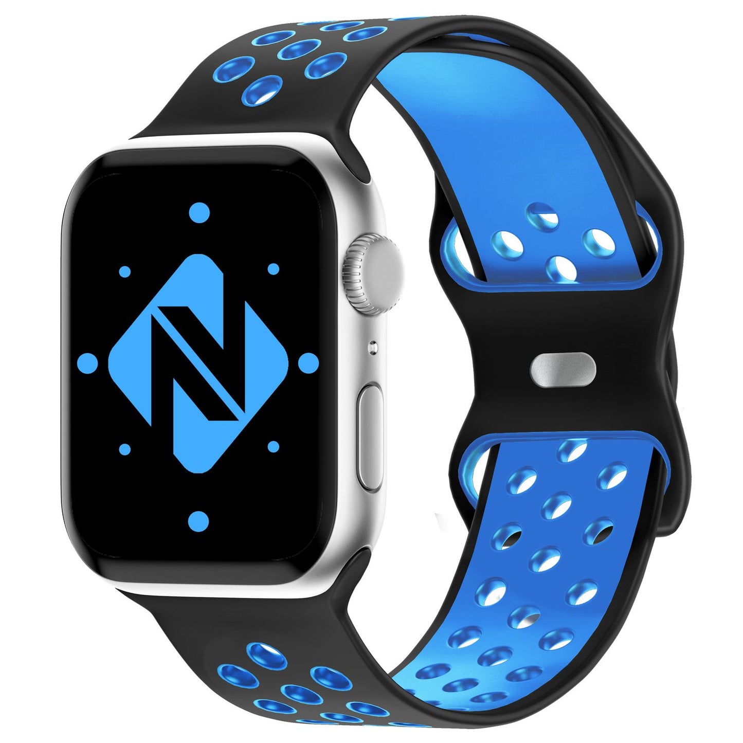 NALIA Silikon Smart Watch Armband Airflow-Löcher kompatibel mit Apple Watch Armband Ultra/SE & Series 8/7/6/5/4/3/2/1, 42mm 44mm 45mm 49mm, iWatch Sport-Band Damen Herren