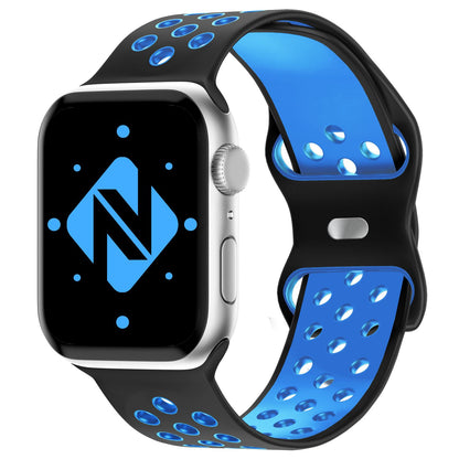 NALIA Silikon Smart Watch Armband Airflow-Löcher kompatibel mit Apple Watch Armband Ultra/SE & Series 8/7/6/5/4/3/2/1, 42mm 44mm 45mm 49mm, iWatch Sport-Band Damen Herren