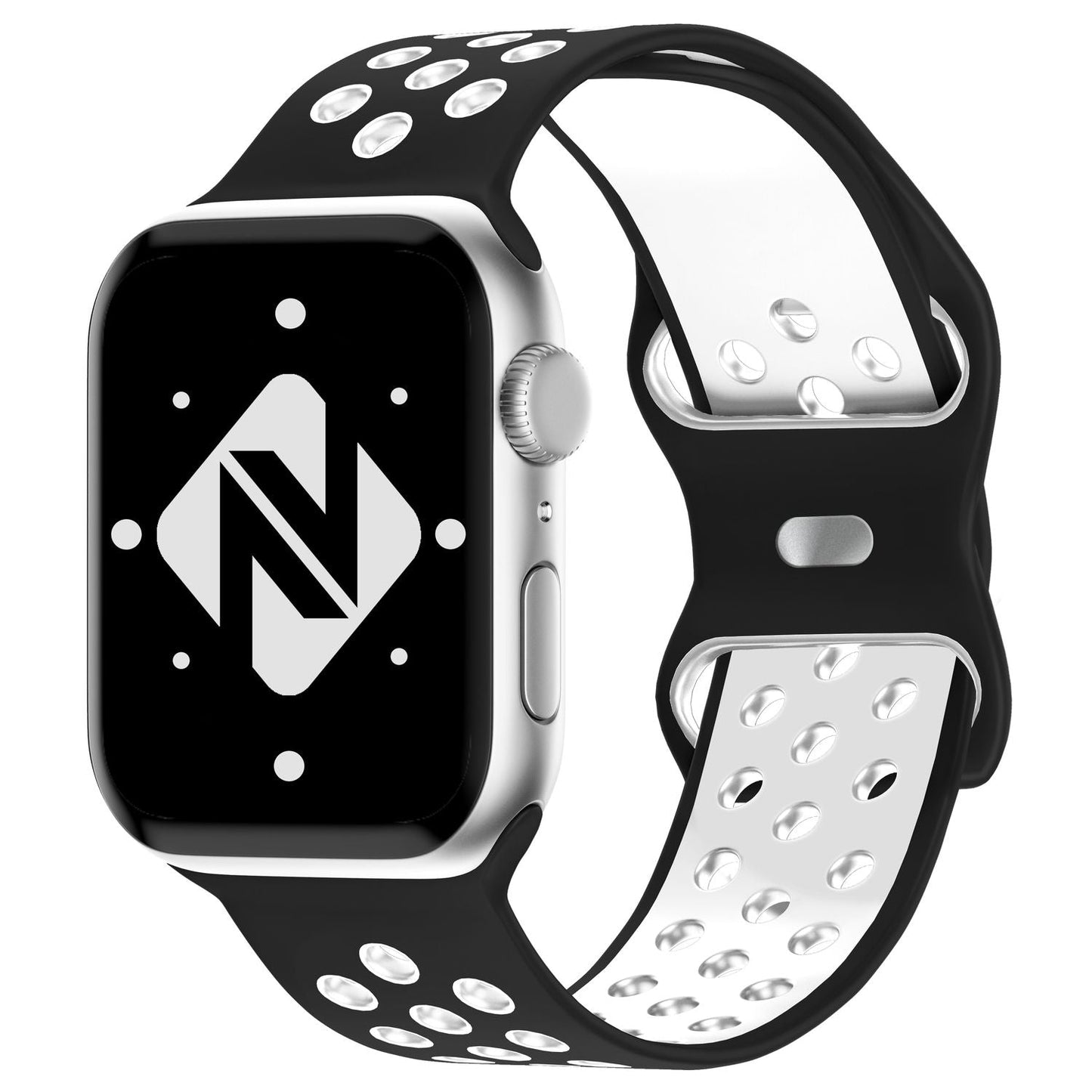 NALIA Silikon Smart Watch Armband Airflow-Löcher kompatibel mit Apple Watch Armband Ultra/SE & Series 8/7/6/5/4/3/2/1, 42mm 44mm 45mm 49mm, iWatch Sport-Band Damen Herren