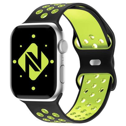 NALIA Silikon Smart Watch Armband Airflow-Löcher kompatibel mit Apple Watch Armband Ultra/SE & Series 8/7/6/5/4/3/2/1, 42mm 44mm 45mm 49mm, iWatch Sport-Band Damen Herren