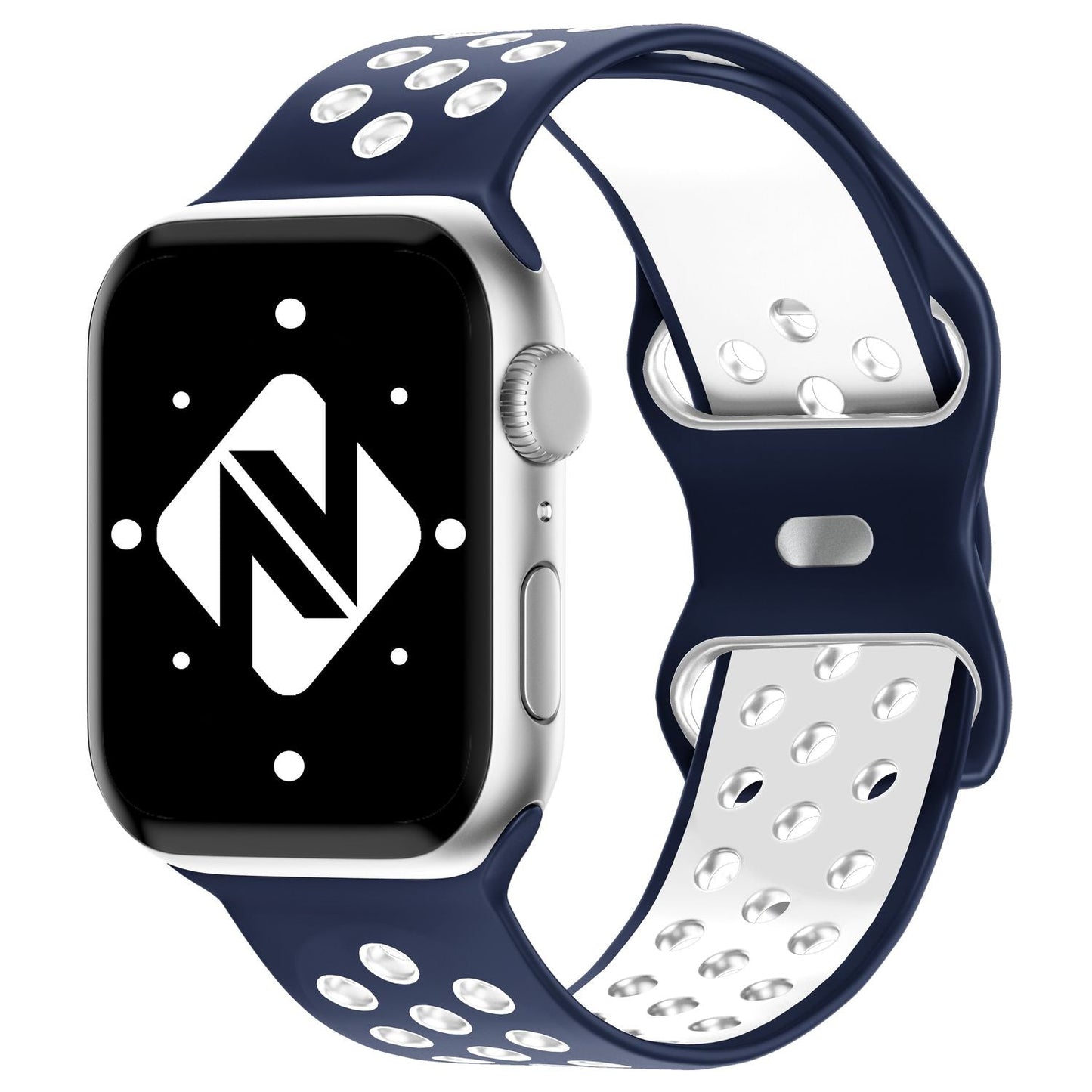 NALIA Silikon Smart Watch Armband Airflow-Löcher kompatibel mit Apple Watch Armband Ultra/SE & Series 8/7/6/5/4/3/2/1, 42mm 44mm 45mm 49mm, iWatch Sport-Band Damen Herren