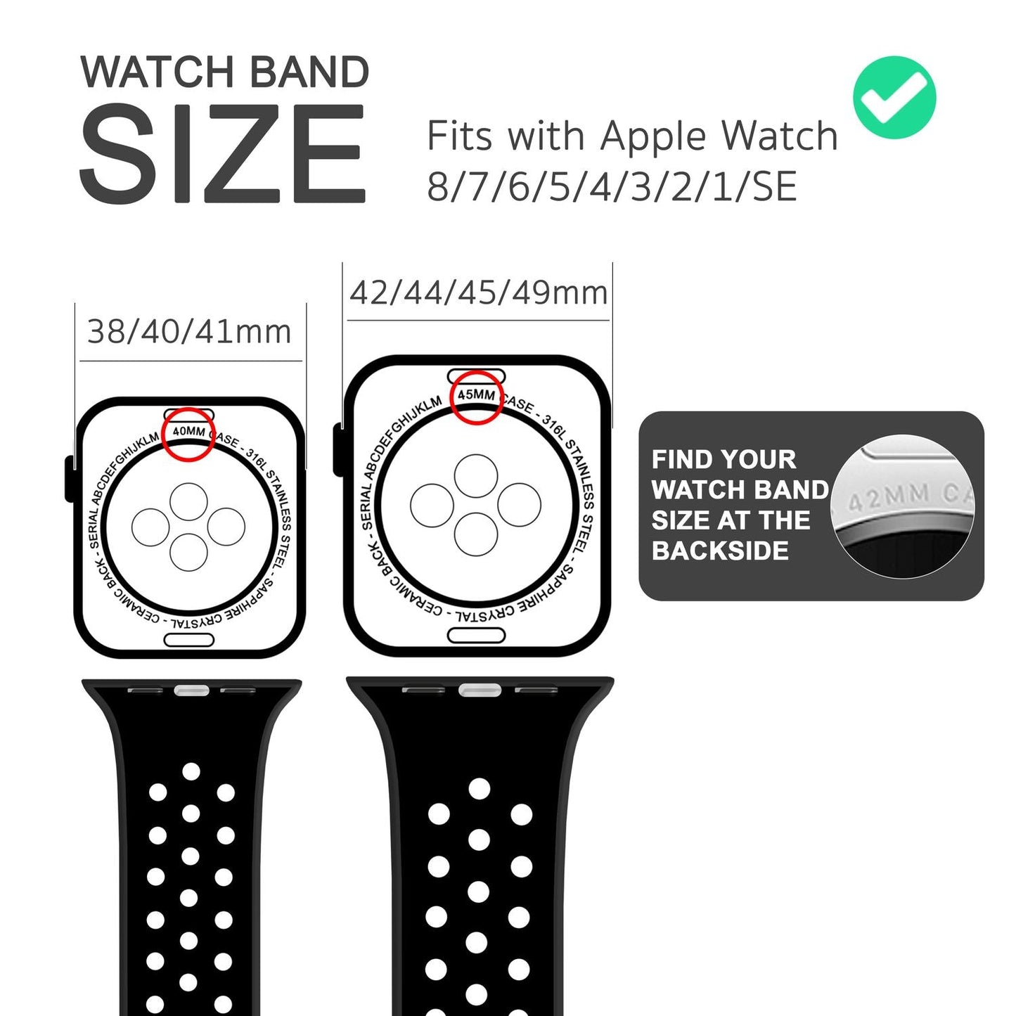 NALIA Silikon Smart Watch Armband Airflow-Löcher kompatibel mit Apple Watch Armband Ultra/SE & Series 8/7/6/5/4/3/2/1, 42mm 44mm 45mm 49mm, iWatch Sport-Band Damen Herren