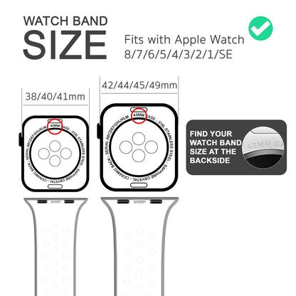 NALIA Silikon Smart Watch Armband Airflow-Löcher kompatibel mit Apple Watch Armband Ultra/SE & Series 8/7/6/5/4/3/2/1, 42mm 44mm 45mm 49mm, iWatch Sport-Band Damen Herren
