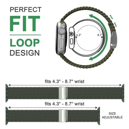 NALIA Geflochtenes Smart Watch Armband kompatibel mit Apple Watch Armband SE & Series 8/7/6/5/4/3/2/1, 38mm 40mm 41mm, iWatch Uhr-Band Damen & Herren, Nylon