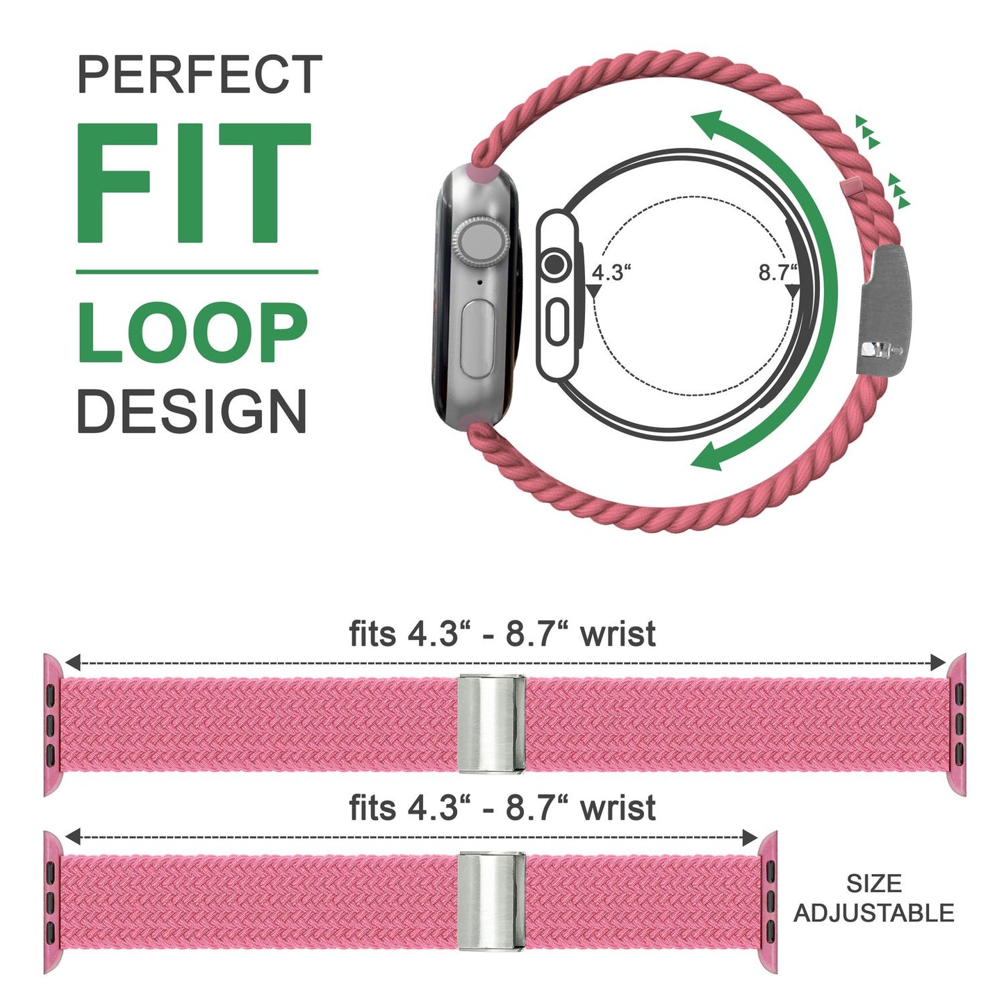 NALIA Geflochtenes Smart Watch Armband kompatibel mit Apple Watch Armband SE & Series 8/7/6/5/4/3/2/1, 38mm 40mm 41mm, iWatch Uhr-Band Damen & Herren, Nylon