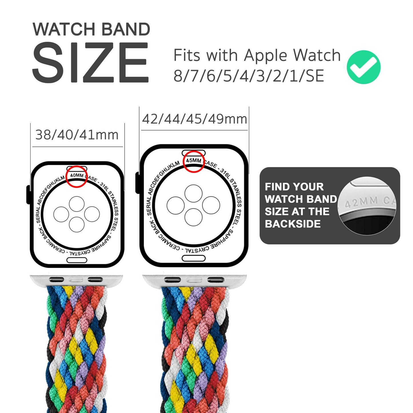 NALIA Geflochtenes Smart Watch Armband kompatibel mit Apple Watch Armband SE & Series 8/7/6/5/4/3/2/1, 38mm 40mm 41mm, iWatch Uhr-Band Damen & Herren, Nylon