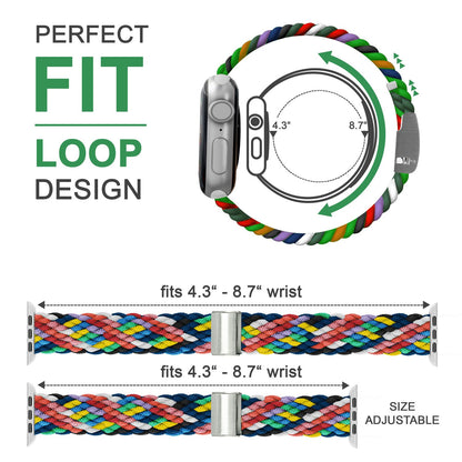 NALIA Geflochtenes Smart Watch Armband kompatibel mit Apple Watch Armband SE & Series 8/7/6/5/4/3/2/1, 38mm 40mm 41mm, iWatch Uhr-Band Damen & Herren, Nylon