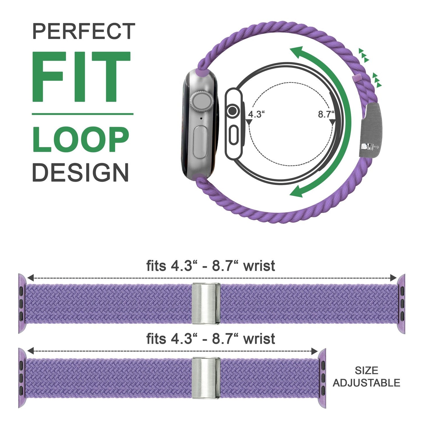NALIA Geflochtenes Smart Watch Armband kompatibel mit Apple Watch Armband SE & Series 8/7/6/5/4/3/2/1, 38mm 40mm 41mm, iWatch Uhr-Band Damen & Herren, Nylon
