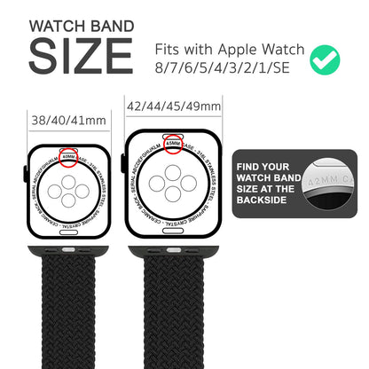 NALIA Geflochtenes Smart Watch Armband kompatibel mit Apple Watch Armband Ultra/SE & Series 8/7/6/5/4/3/2/1, 42mm 44mm 45mm 49mm, iWatch Uhr-Band Damen & Herren, Nylon