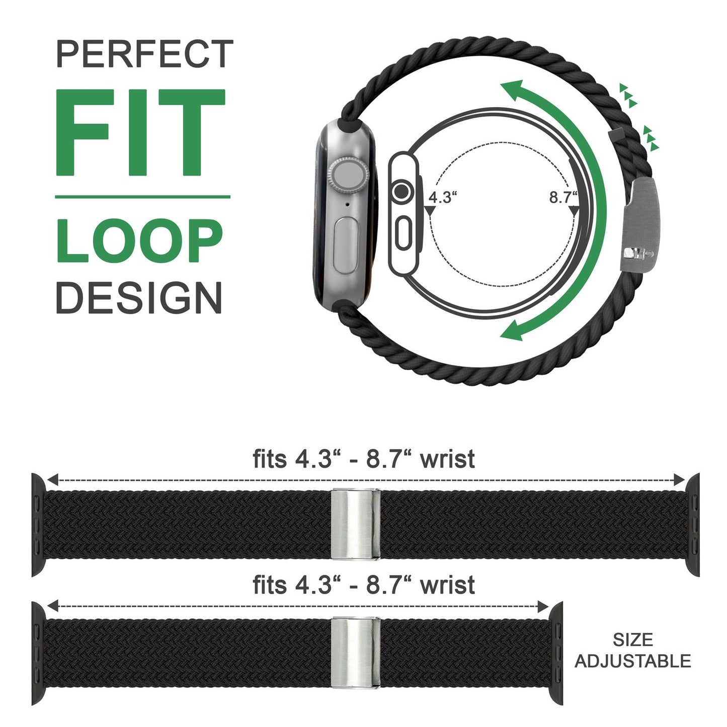NALIA Geflochtenes Smart Watch Armband kompatibel mit Apple Watch Armband Ultra/SE & Series 8/7/6/5/4/3/2/1, 42mm 44mm 45mm 49mm, iWatch Uhr-Band Damen & Herren, Nylon